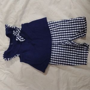Small Wonders 3-6 month Navy Blue Checkered set